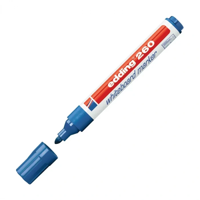 Edding 260 Beyaz Tahta Kalemi Yuvarlak Uç Mavi