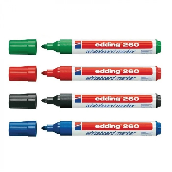 Edding 260 Whiteboard Marker Yazı Tahtası Kalemi Seti 4lü Karışık