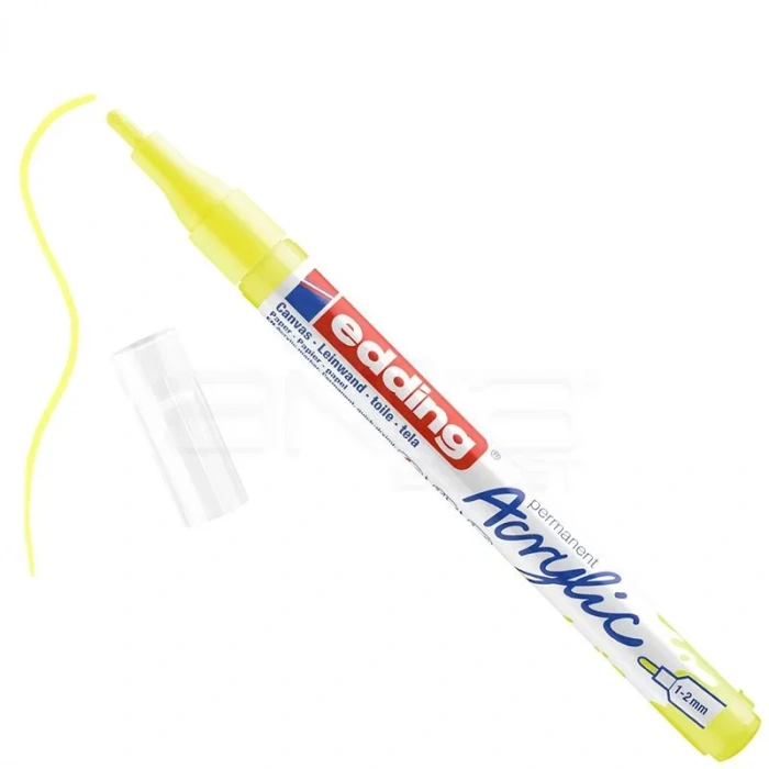 Edding 5300 Akrilik Marker Kalem 1-2mm Yuvarlak Uç 065 Fosforlu Sarı