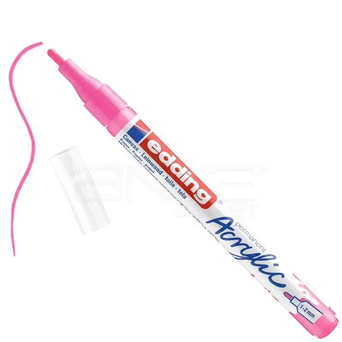 Edding 5300 Akrilik Marker Kalem 1-2mm Yuvarlak Uç 069 Fosforlu Pembe