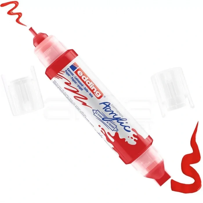 Edding 5400 Akrilik Marker Kalem Çift Uçlu 3d Double Liner 902 Trafik Kırmızı
