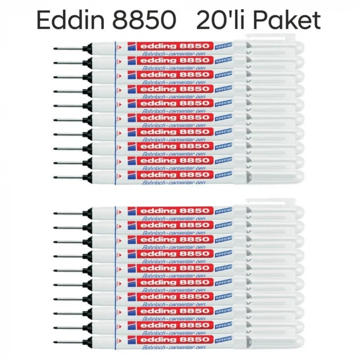 Edding 8850 Montaj İşaretleme ve Marangoz Kalemi 20li Paket