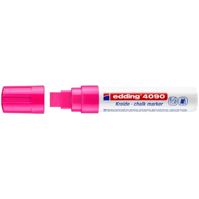 Edding E-4090 Pembe Fosforlu Cam Kalemi
