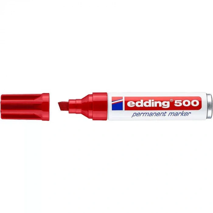 Edding E-500 Permanent Markör Kesik Uçlu Kırmızı