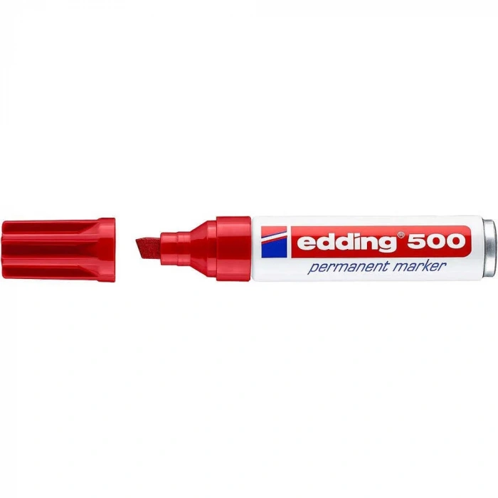 Edding E-500 Permanent Markör Kesik Uçlu Kırmızı