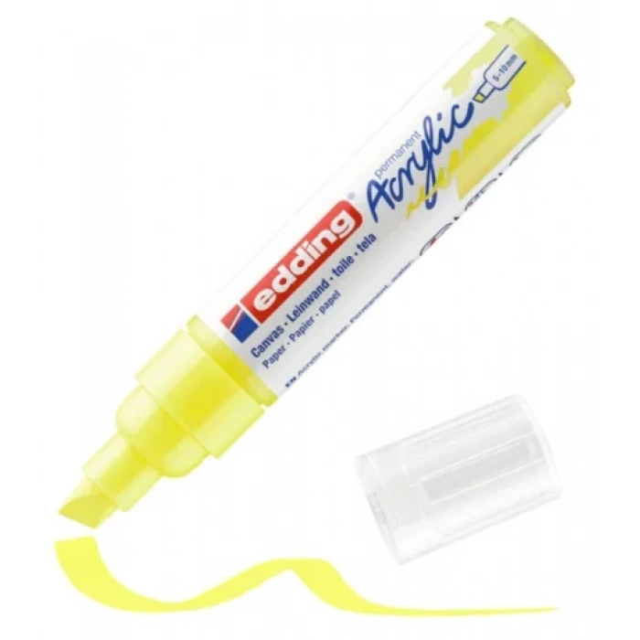 Edding Ed5000065 Akrilik Markör Kalın Uçlu 5.0-10.0mm Fosforlu Sarı