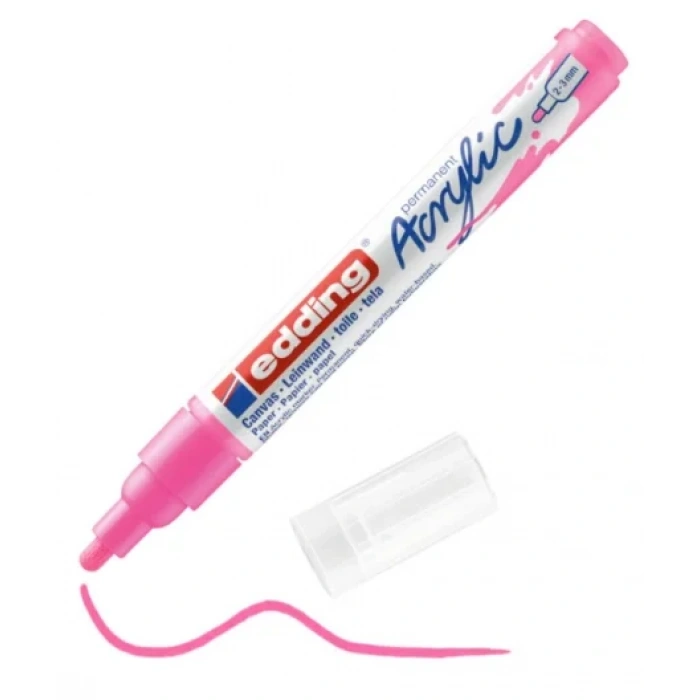 EDDİNG ED5100069 AKRİLİK MARKÖR ORTA UÇLU 2.0-3.0mm FOSFORLU PEMBE