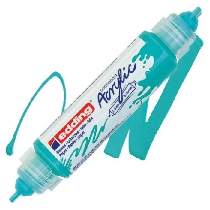 EDDİNG ED5400934 3D DOUBLE LİNER ÇİFT UÇLU AKRİLİK MARKÖR PARLAK TURKUAZ