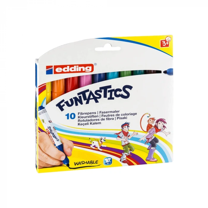 Edding Funtastics Yıkanabilir Keçeli Kalın Uçlu Kalem 10lu