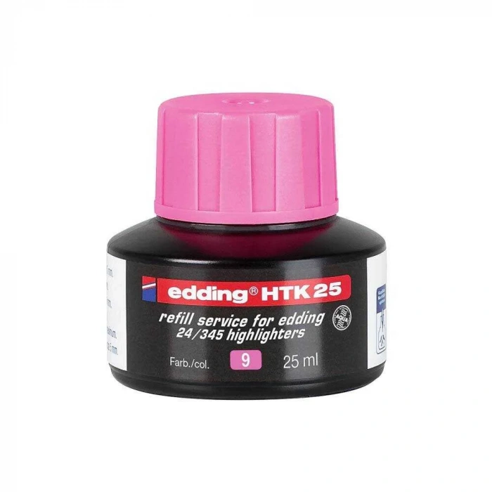 Edding HTK 25  Fosforlu Kalem Mürekkebi 25 ml Pembe