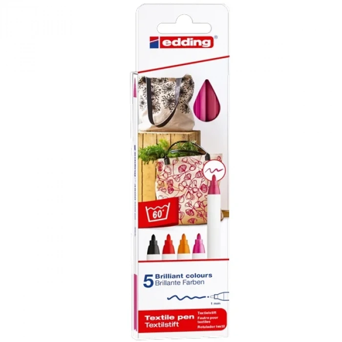 Edding Kumaş Boyama Kalemi 2-3 MM Warm 5 Lİ 4500 / 5S