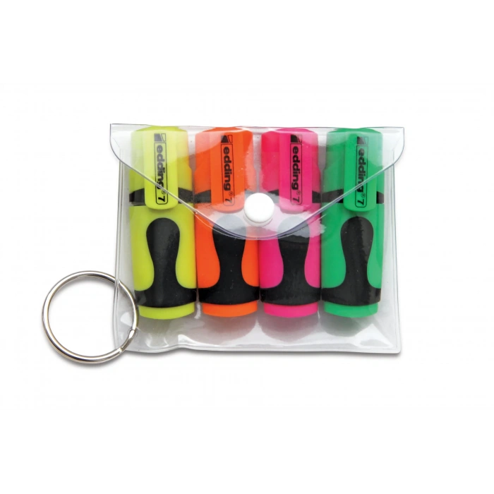 Edding Mini Fosforlu Kalem Canlı Renkler 4 lü