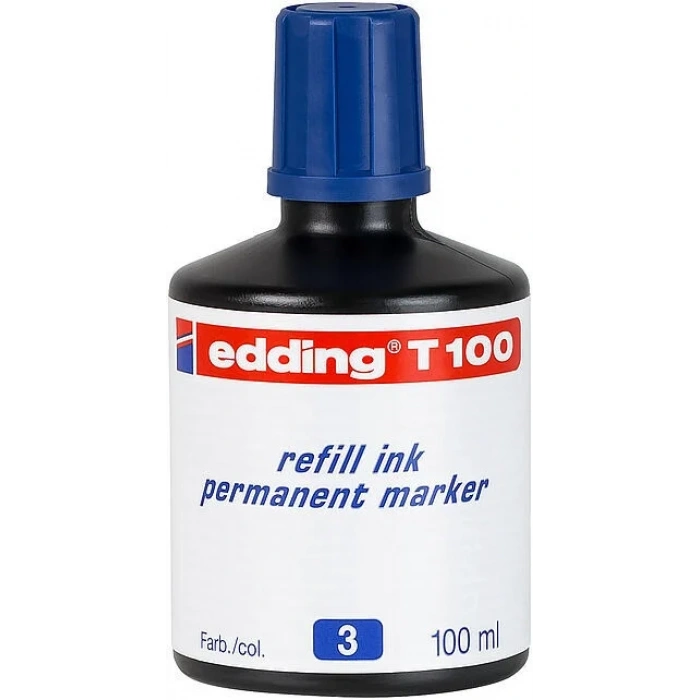 Edding T100 Permanent Marker Mürekkebi 100 ml. MAVİ