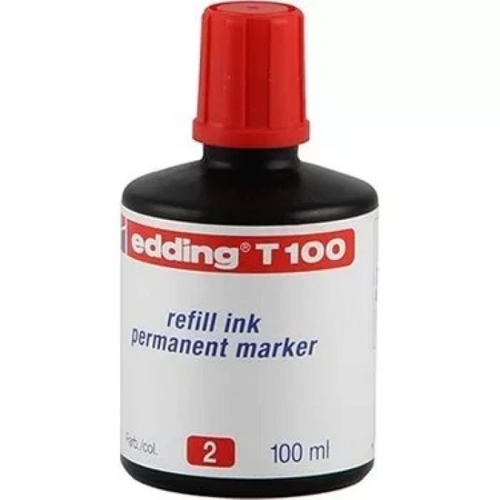 Edding T100 Permanent Markör Mürekkebi Kırmızı 100ml