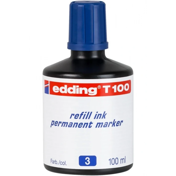 EDDİNG T100 PERMANENT MARKÖR MÜREKKEBİ MAVİ 100ml