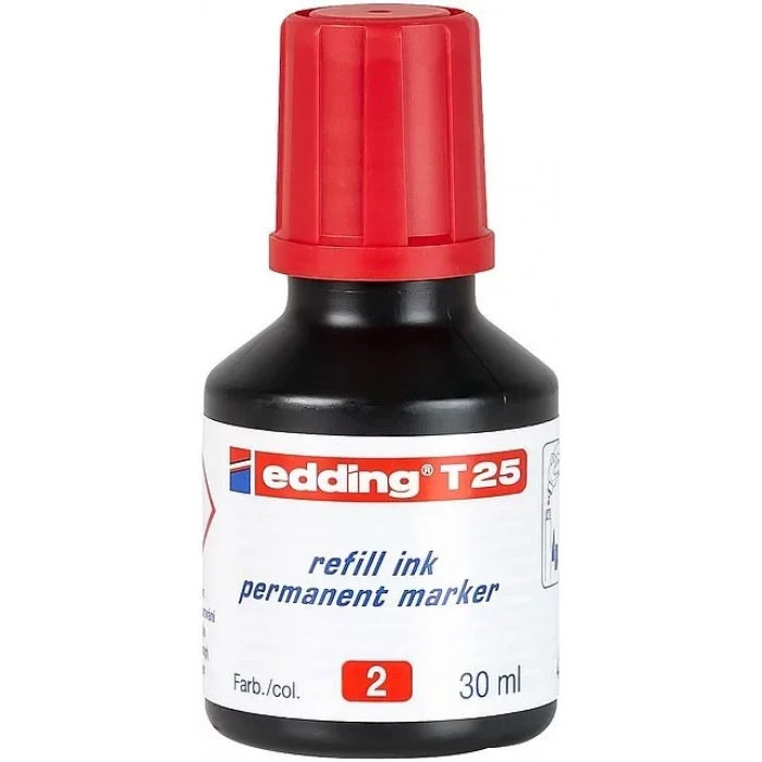 Edding T25 Kırmızı Permanent Mürekkep 25ml