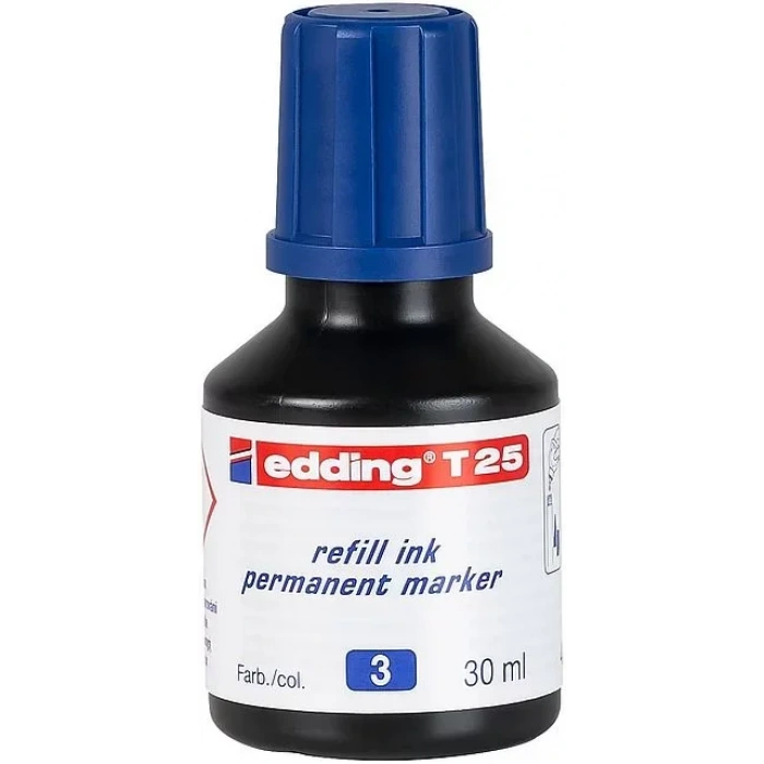EDDİNG T25 MAVİ PERMANENT MÜREKKEB 25ML