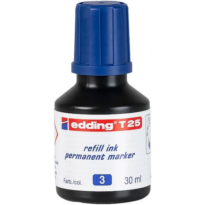 Edding T25 Permanent Marker Mürekkebi 30 ml. MAVİ