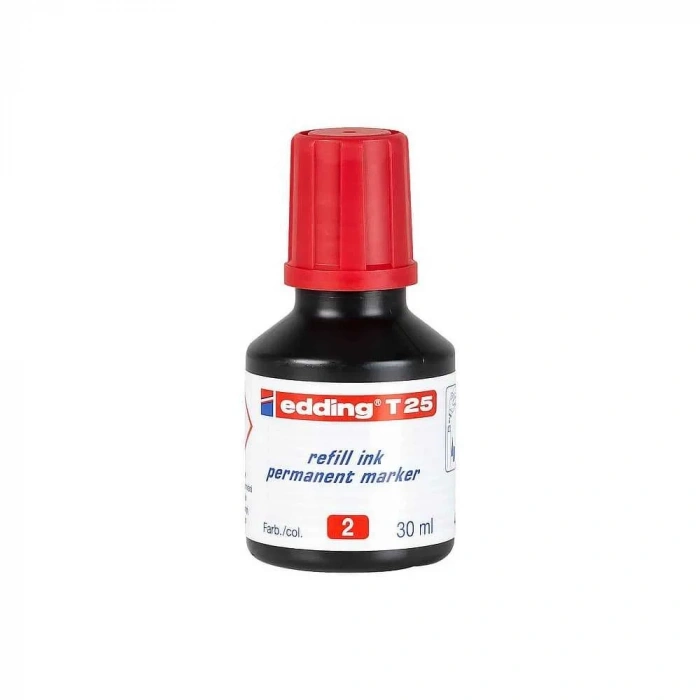 Edding T25 Permanent Markör Yedek Mürekkep 30 ml Kırmızı