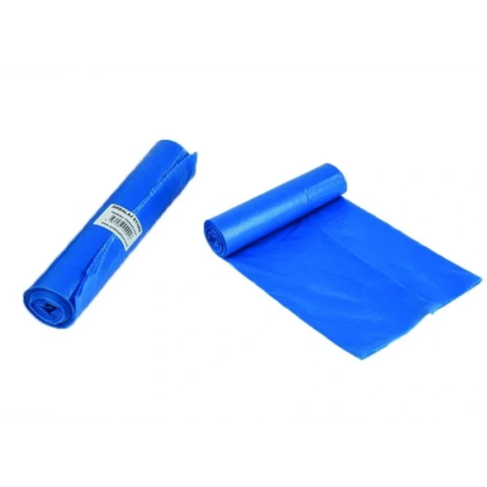 Endüstriyel Çöp Poşeti Battal Boy Mavi 250g 20 Rulo