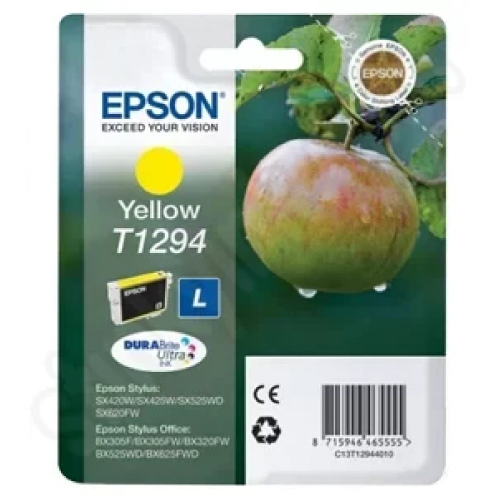 Epson C13t12944022 Yellow-l-500sf-b42wd/bx305f/bx320/bx525/bx625 7 Ml-l