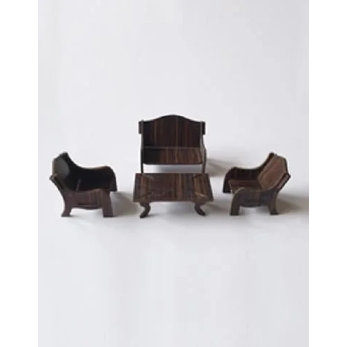 Eshel Maket Ahşap Oturma Takımı ve Masa 1/50