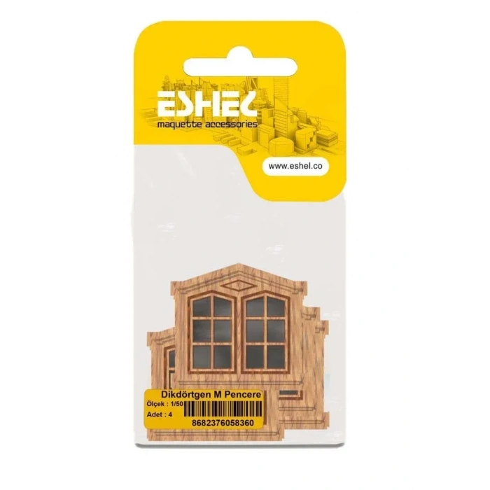 Eshel Maket Dikdörtgen M Pencere 1/50 4lü
