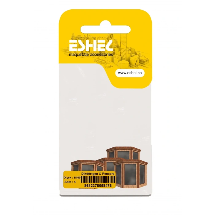 Eshel Maket Dikdörtgen O Pencere 1/100 4lü