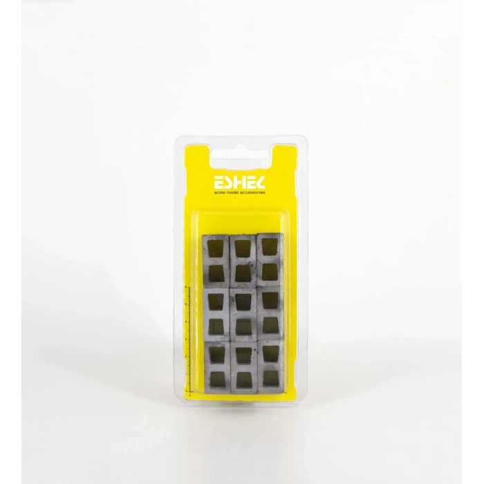 Eshel Maket Düz Çimento Blok Gri 1/12 3x1.5x1.3 cm