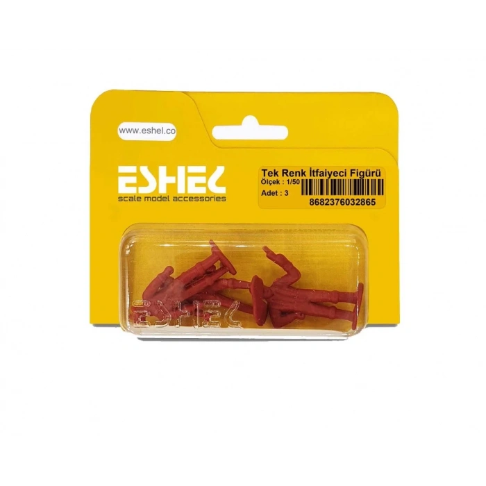 Eshel Maket Tek Renk İtfaiyeci Figürü 1/50 3lü