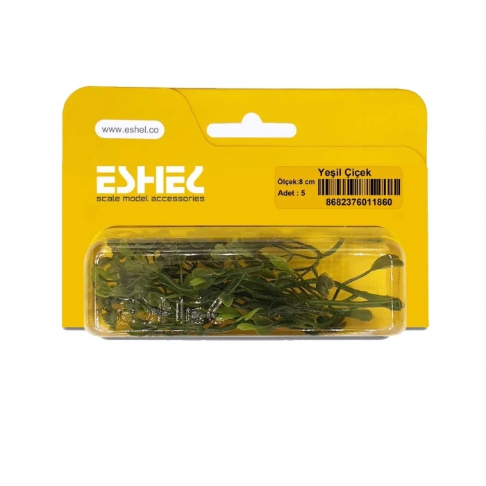 Eshel Maket Yeşil Çiçek 8cm 5li