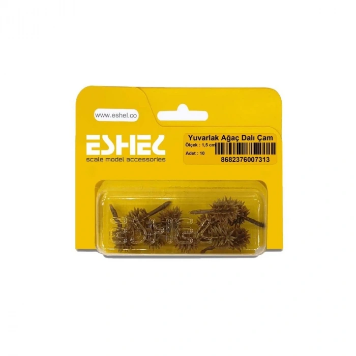Eshel Maket Yuvarlak Ağaç Dalı Çam 1.5cm 10lu