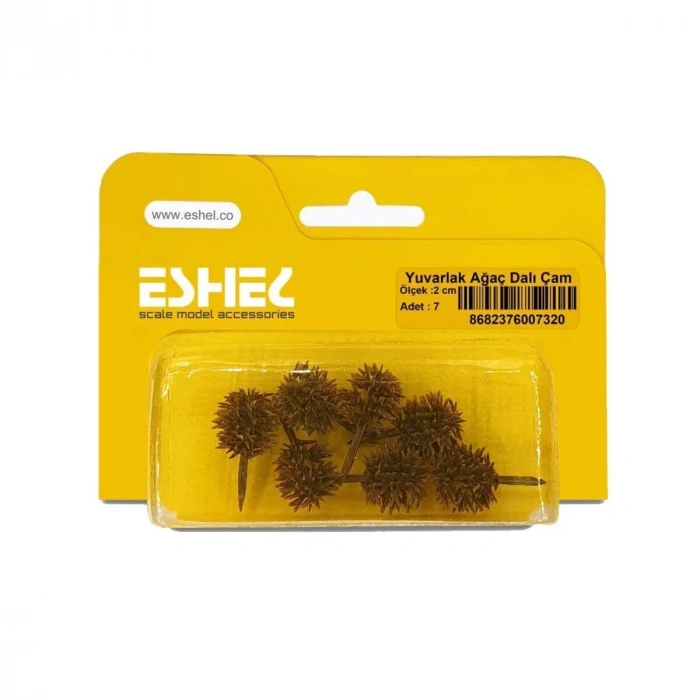 Eshel Maket Yuvarlak Ağaç Dalı Çam 2cm 7li