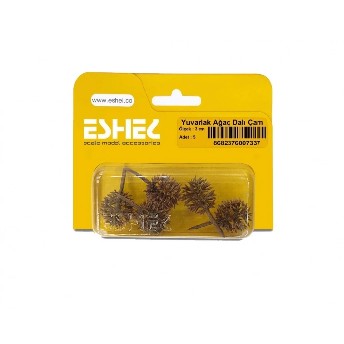Eshel Maket Yuvarlak Ağaç Dalı Çam 3cm 5li