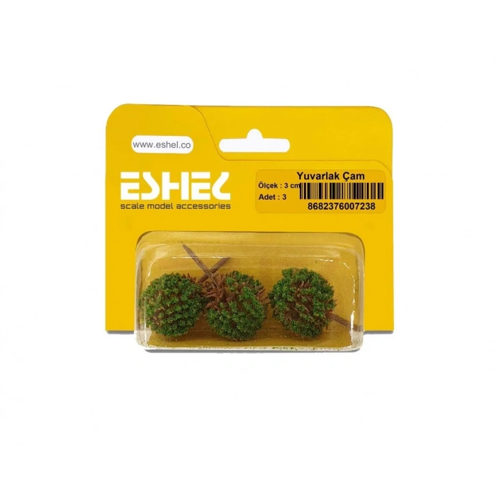Eshel Maket Yuvarlak Çam 3cm 3lü
