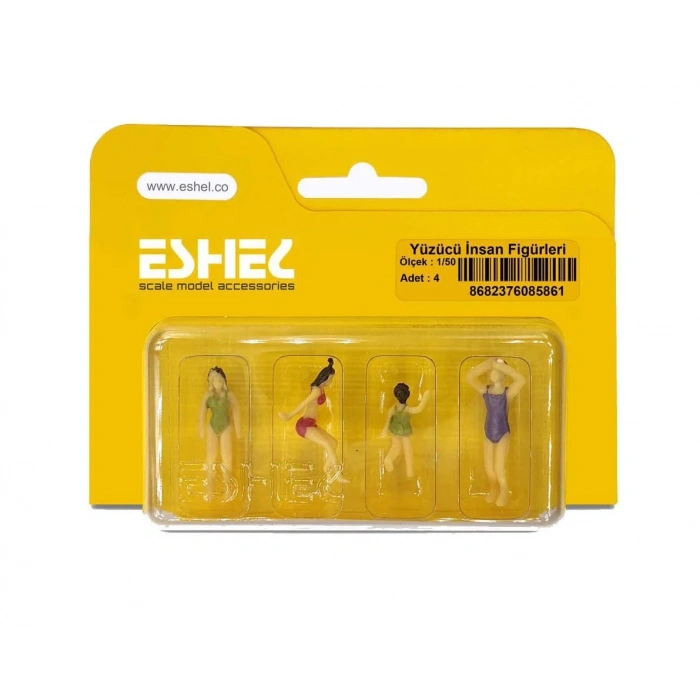 Eshel Maket Yüzücü İnsan Figürleri 1/50 4lü