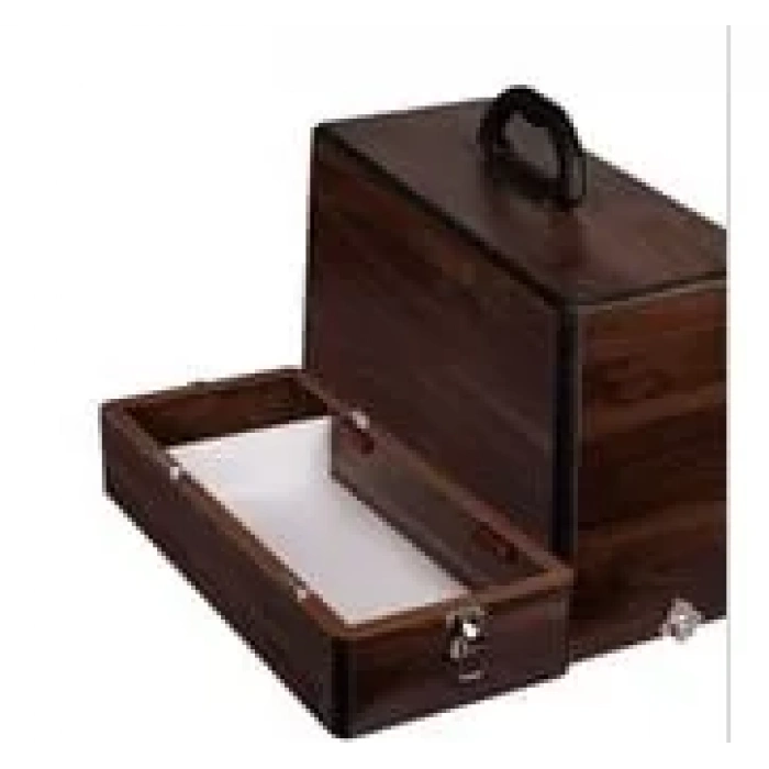 Ev Tipi Aile Dikiş Makinesi Ahşap Kahverengi Çanta