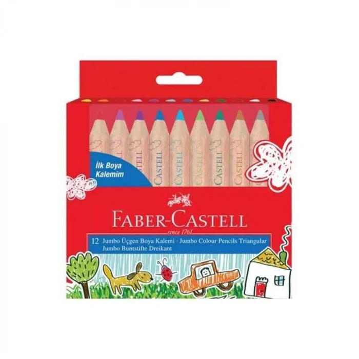 Faber 12 Renk İlk Boya Kalemim Jumbo Yarım Boy 51710000040