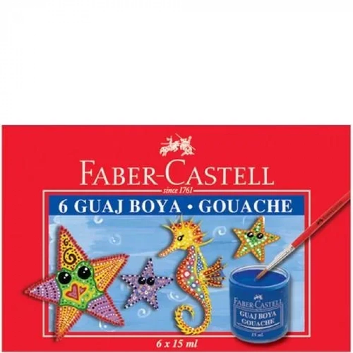 Faber 6 Renk Guaj Boya