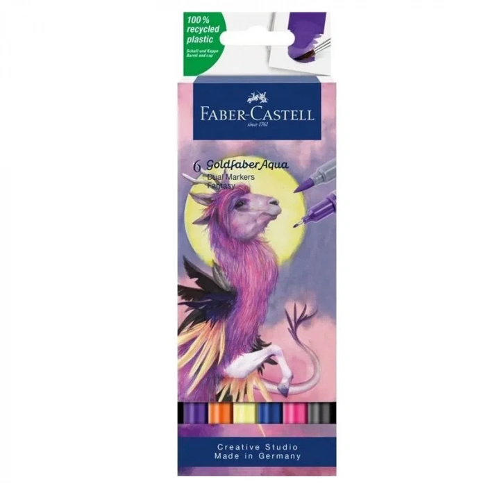Faber AQua Çift Uçlu Markör Kalem 6 Lı Fantsy 881645260