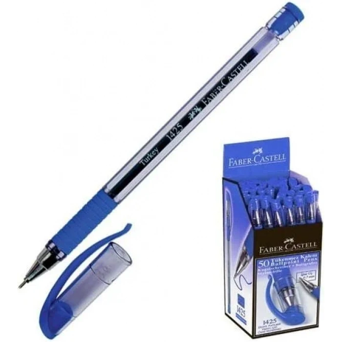 Faber Castell 1425 İğne Uçlu Tükenmez Kalem 50li Kutu MAVİ