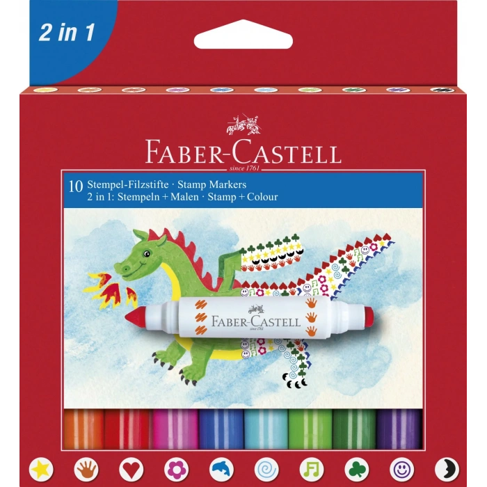 Faber Castell 2ın1 Jumbo Keçeli Kalem Seti 10 Lu