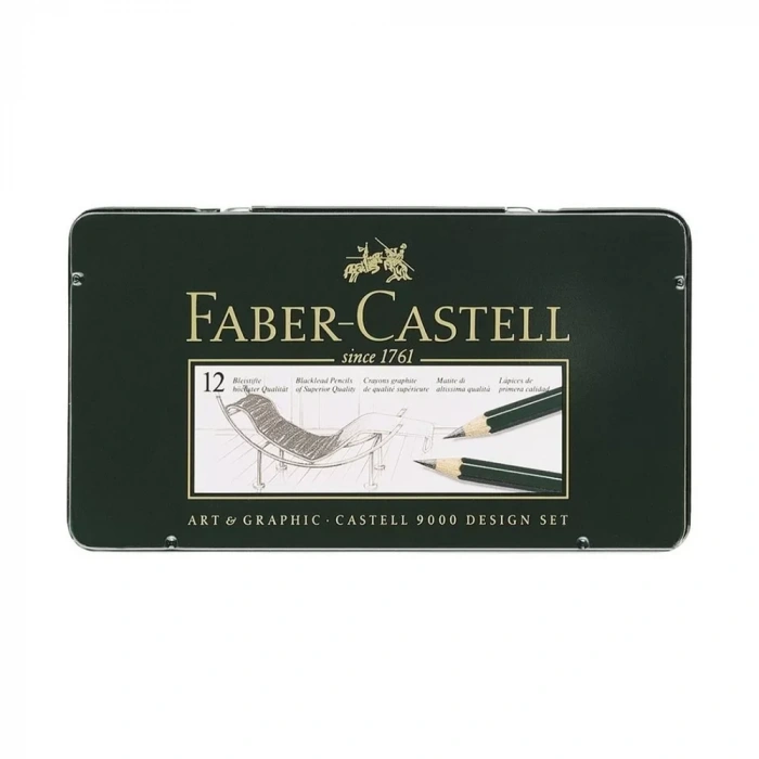 Faber Castell 9000 Design Dereceli Kurşun Kalem Seti 12’li 5b-5h