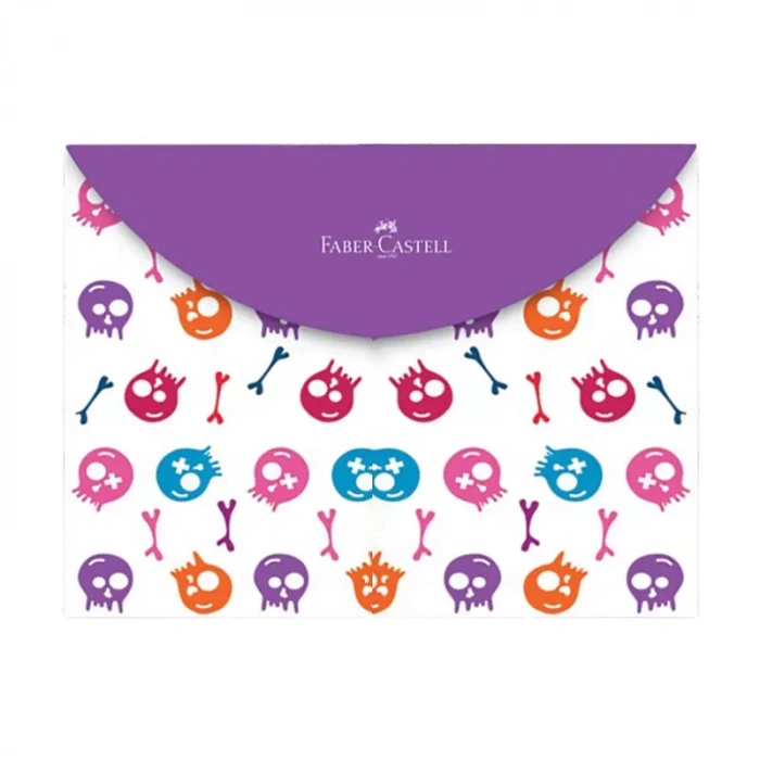 Faber-castell Çıtçıtlı Desenli Evrak Dosyası A4 (000006)