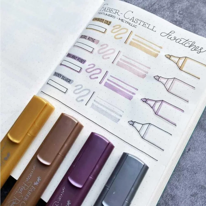 Faber Castell Fosforlu Kalem 46 Metalik Yakut Brilliant Ruby