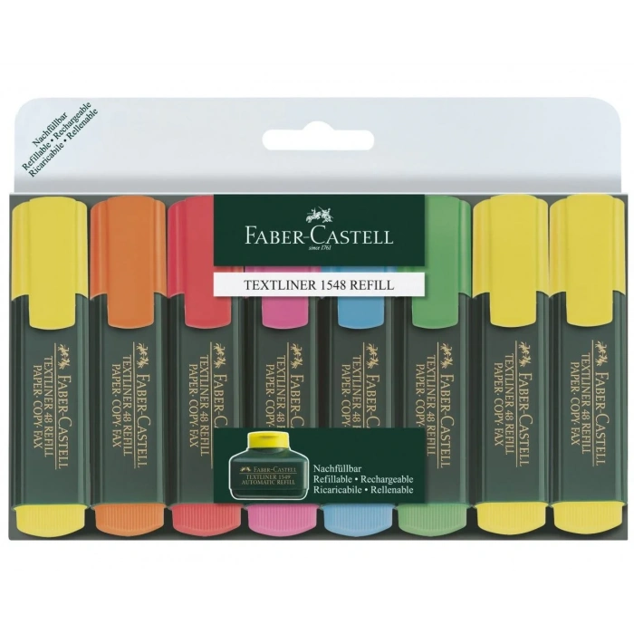 Faber Castell Fosforlu Kalem 6+2 Renk Poşet