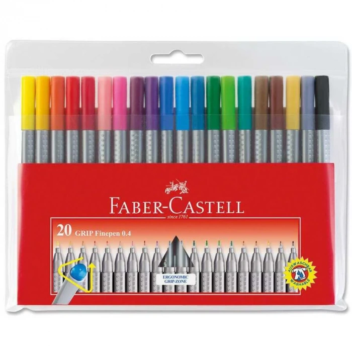 Faber Castell Grip Finepen Keçeli Kalem 0.4 mm 20li