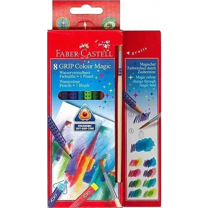 FABER-CASTELL GRİP SİHİRLİ BOYA KALEMİ 8 RENK (113008)