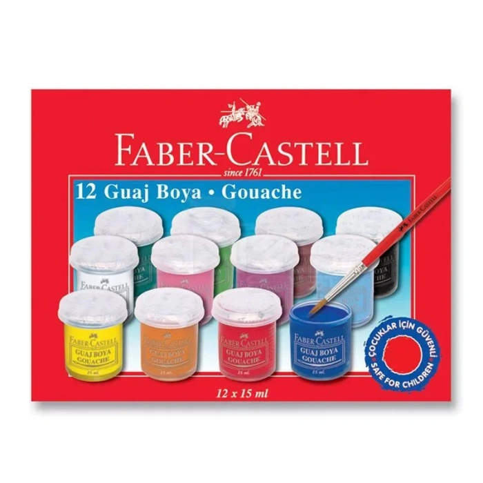 Faber Castell Guaj Boya Takımı 15ml 12 Renk Kod:5170160401