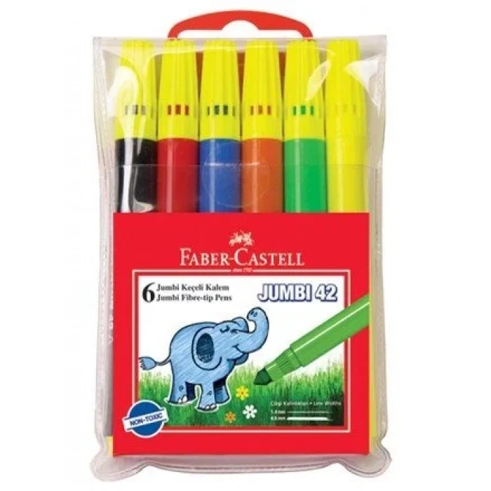 Faber-castell Jumbo 42 Neon Keçeli Kalem 6 Renk (030642)
